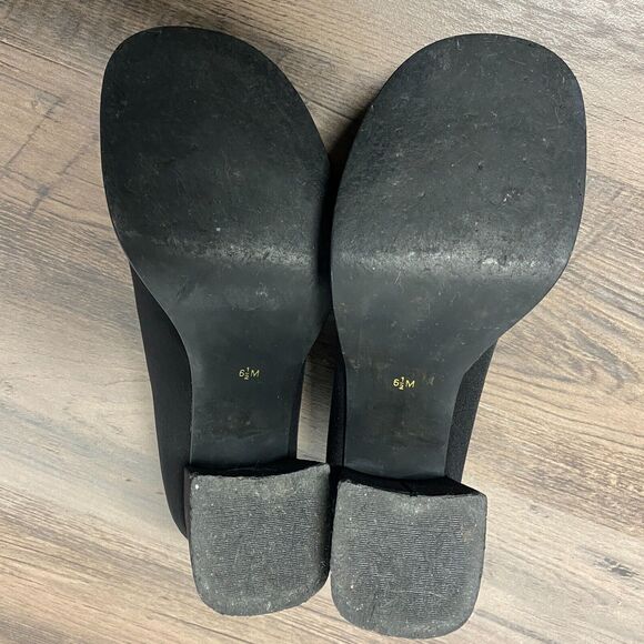 VTG 90’s Prima Royale Black Fabric Chunky Platform Pumps Heels Women's 6.5M - Picture 8 of 10